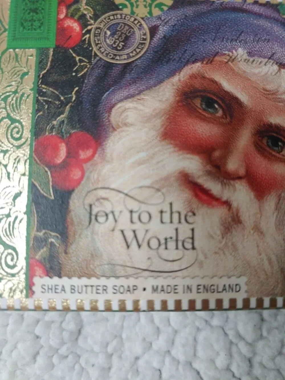 Vintage Soap Set Of 2 Christmas Decorative in Original box White-lp